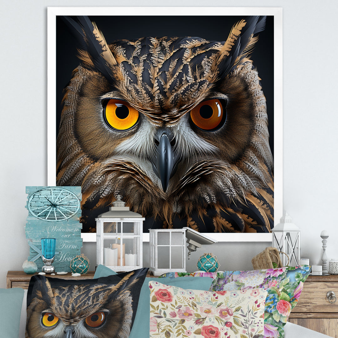 Classic Owl Eyes Of The Night - Owl Wall Art Prints