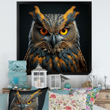 Owl Expressionist Gaze - Owl Living Room Wall Art