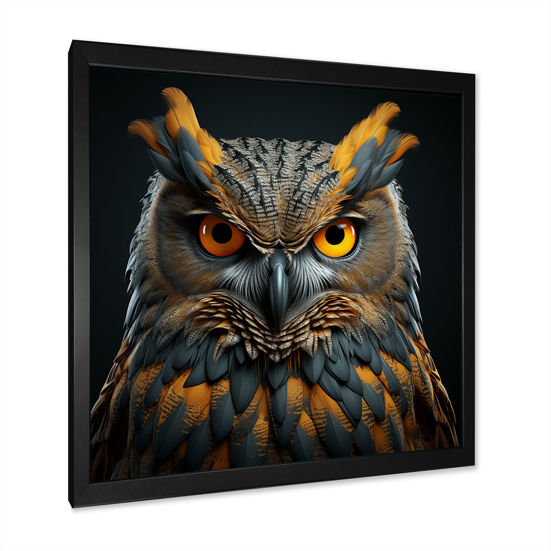 Owl Expressionist Gaze - Owl Living Room Wall Art