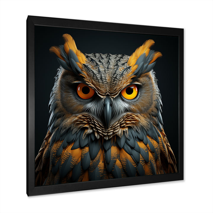 Owl Expressionist Gaze - Owl Living Room Wall Art