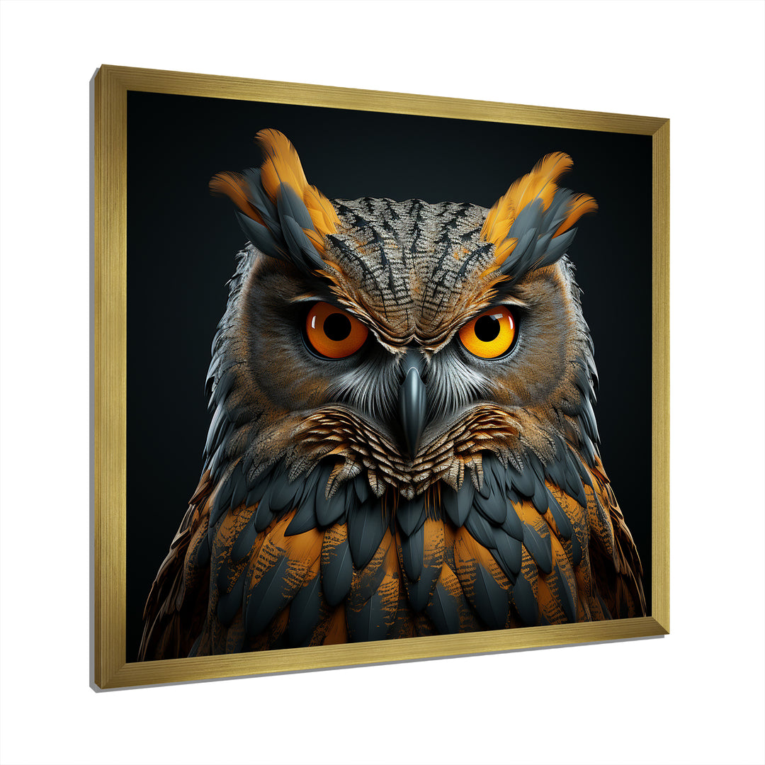 Owl Expressionist Gaze - Owl Living Room Wall Art