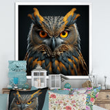 Owl Expressionist Gaze - Owl Living Room Wall Art