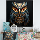 Teal And Gold Baroque Golden Guardian Owl - Owl Wall Decor