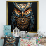 Teal And Gold Baroque Golden Guardian Owl - Owl Wall Decor