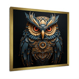 Teal And Gold Baroque Golden Guardian Owl - Owl Wall Decor