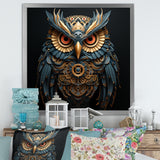 Teal And Gold Baroque Golden Guardian Owl - Owl Wall Decor