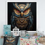 Teal And Gold Baroque Golden Guardian Owl - Owl Wall Decor