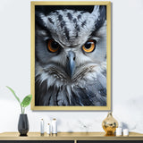 Monochrome Gaze Enlightenment - Yellow Owl Wall Art