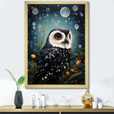 Noir Watcher Owl At Twilight - Black Owl Wall Art