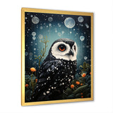 Noir Watcher Owl At Twilight - Black Owl Wall Art