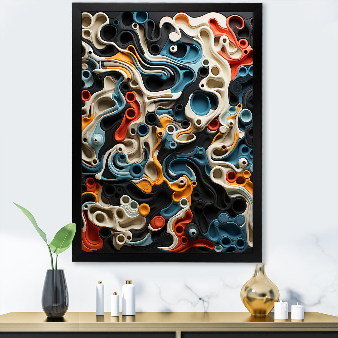 Owls Line Realms - Owl Large Canvas Wall Art