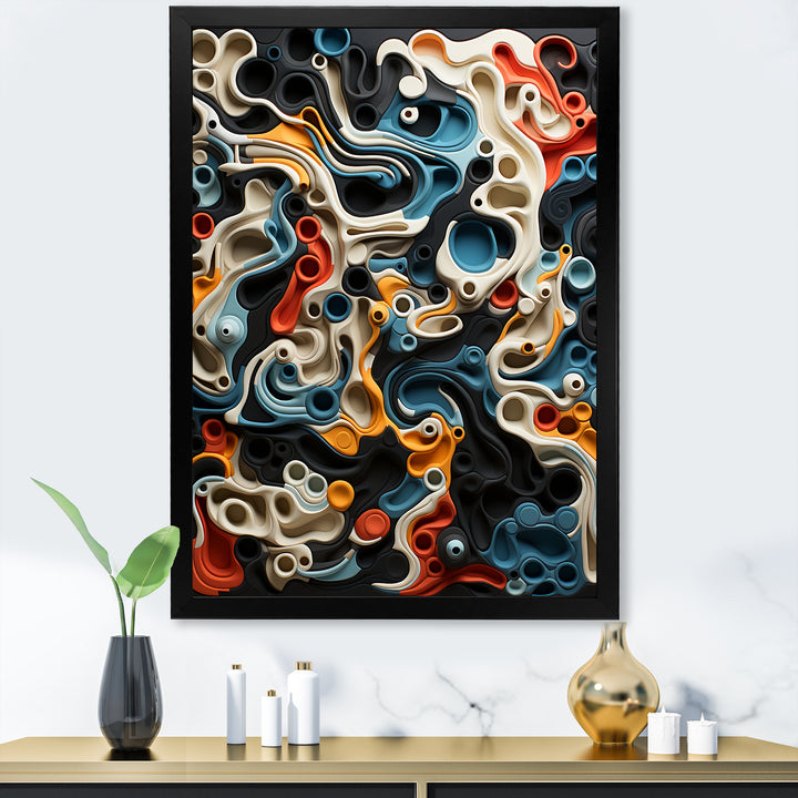Owls Line Realms - Owl Large Canvas Wall Art