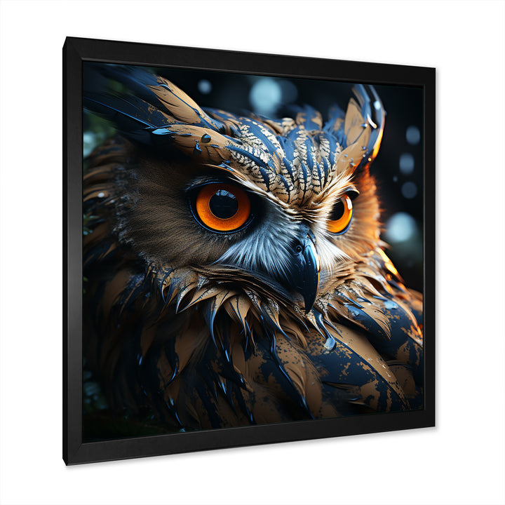 Surrealism Owl Night S Wisdom Keepers - Yellow Owl Wall Art