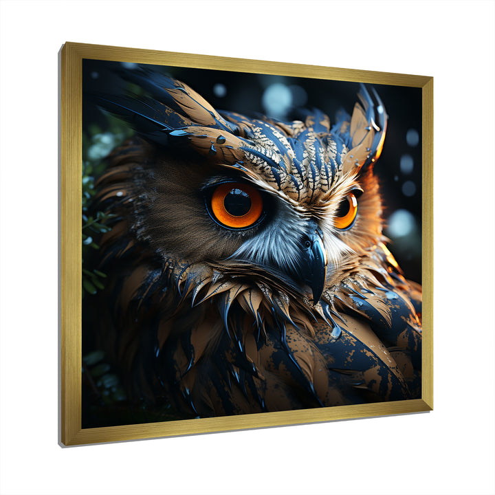 Surrealism Owl Night S Wisdom Keepers - Yellow Owl Wall Art