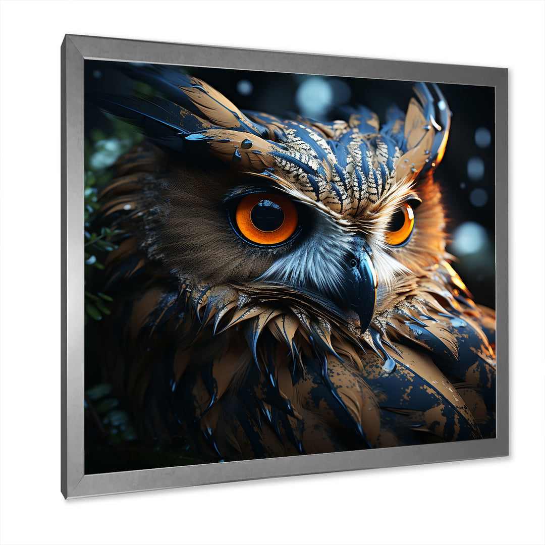 Surrealism Owl Night S Wisdom Keepers - Yellow Owl Wall Art