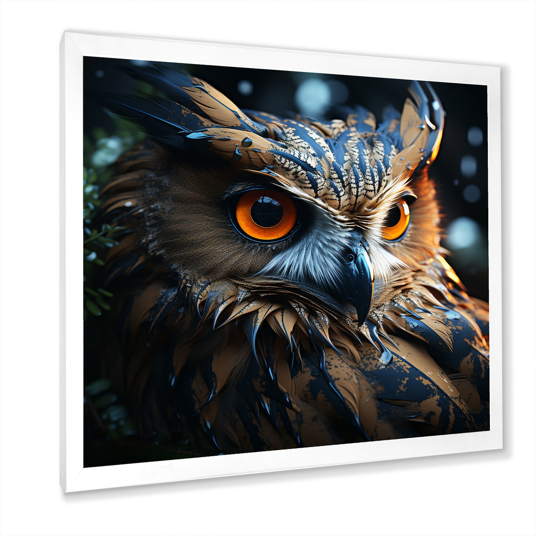 Surrealism Owl Night S Wisdom Keepers - Yellow Owl Wall Art