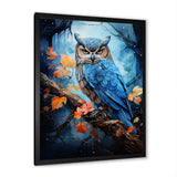 Blue Owls Moonlight Realm - Owl Framed Canvas Art