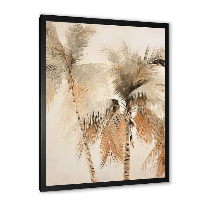 Minimalism Vintage Tropical Tranquility Palm Trees II - Floral Canvas Wall Art