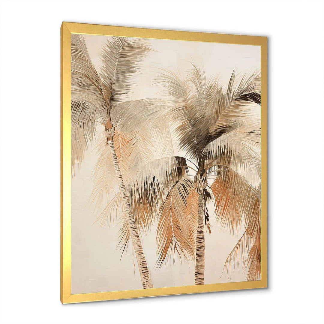 Minimalism Vintage Tropical Tranquility Palm Trees II - Floral Canvas Wall Art