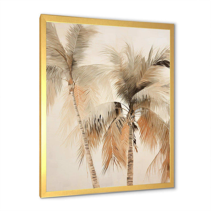 Minimalism Vintage Tropical Tranquility Palm Trees II - Floral Canvas Wall Art