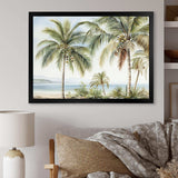 Palms Palm Trees On The Beach V - Floral Canvas Wall Art