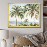 Palms Palm Trees On The Beach V - Floral Canvas Wall Art