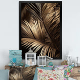 Sepia Serenity Palm Leaves I - Floral Canvas Wall Art