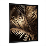 Sepia Serenity Palm Leaves I - Floral Canvas Wall Art