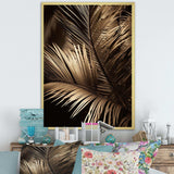 Sepia Serenity Palm Leaves I - Floral Canvas Wall Art