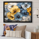 Elegant Yellow And Blue Pansy Petals - Floral Canvas Wall Art