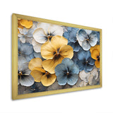 Elegant Yellow And Blue Pansy Petals - Floral Canvas Wall Art