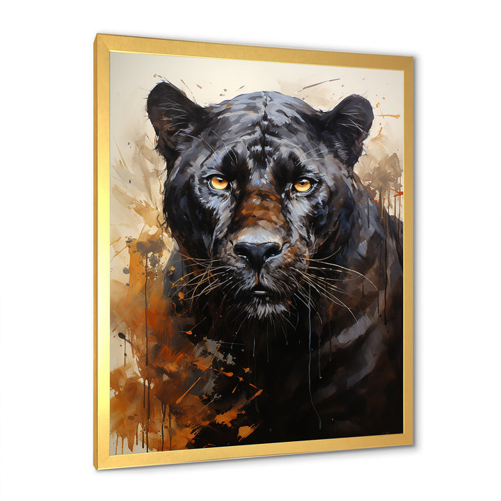 Classic Panther Graceful Night Hunter Portrait - Panther Canvas Wall Art