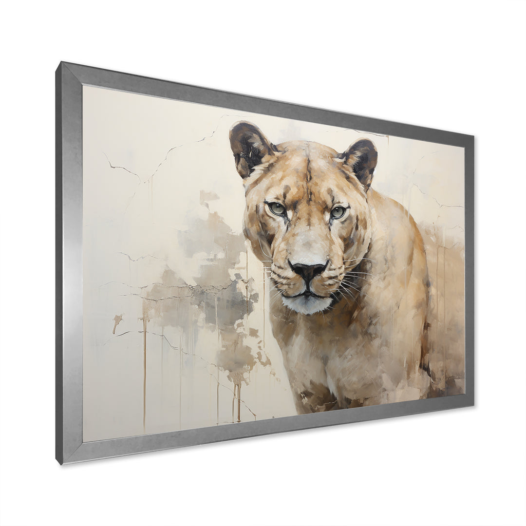 Minimalism Panther Wild Elegance - Panther Framed Canvas Art