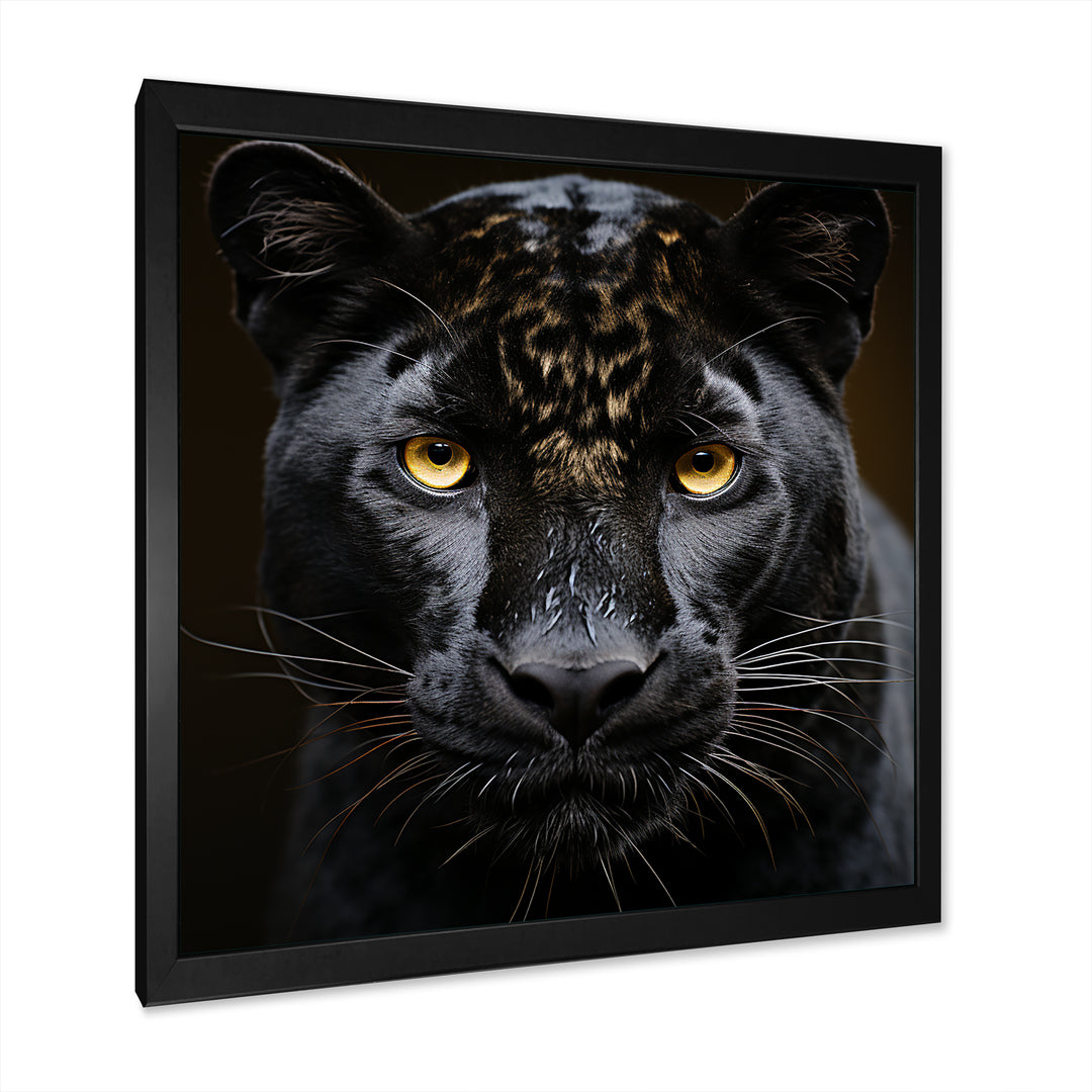 Monochrome Panther Vigil - Panther Bedroom Wall Art