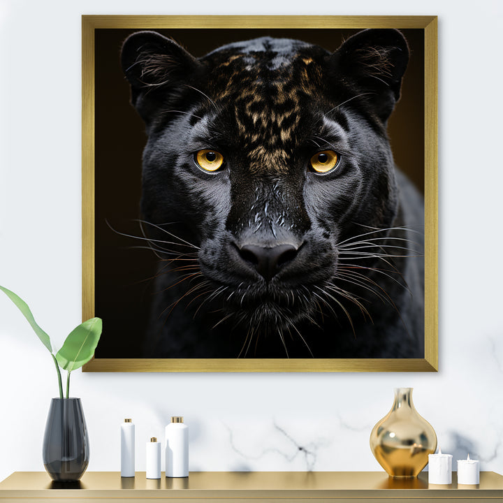 Monochrome Panther Vigil - Panther Bedroom Wall Art