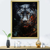 Moonlit Panther Tranquility - Panther Canvas Wall Art