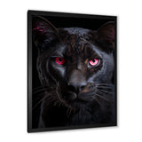 Pink And Black Panther - Panther Framed Canvas Art