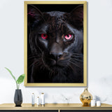 Pink And Black Panther - Panther Framed Canvas Art
