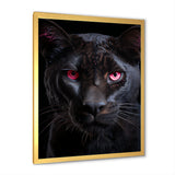 Pink And Black Panther - Panther Framed Canvas Art