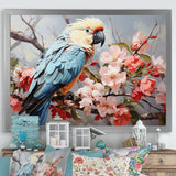 Blue Parrots Exotic Feathered Grace - Parrot Home Decor Art