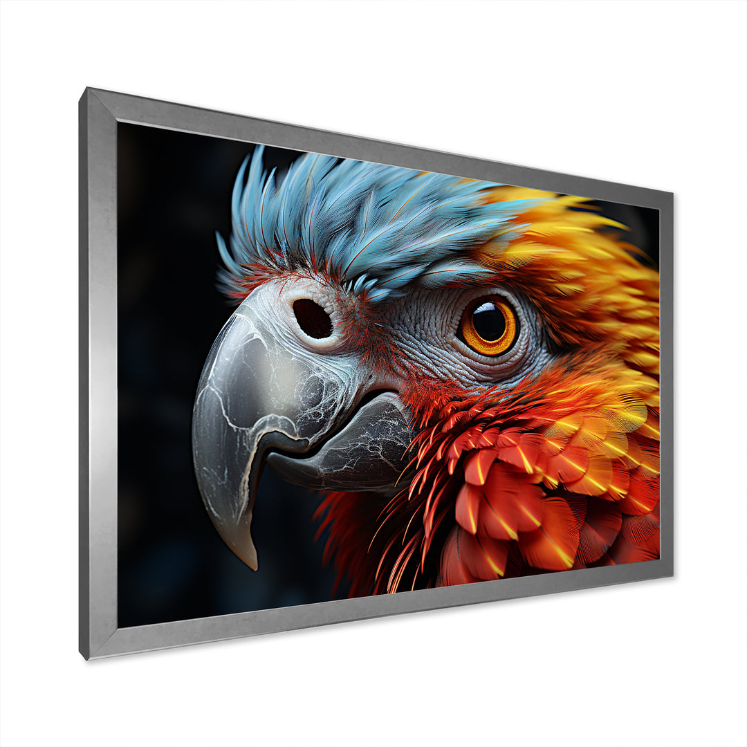 Red And Yellow Mystical Plumage Tropical Rhapsody - Parrot Bedroom Wall Art