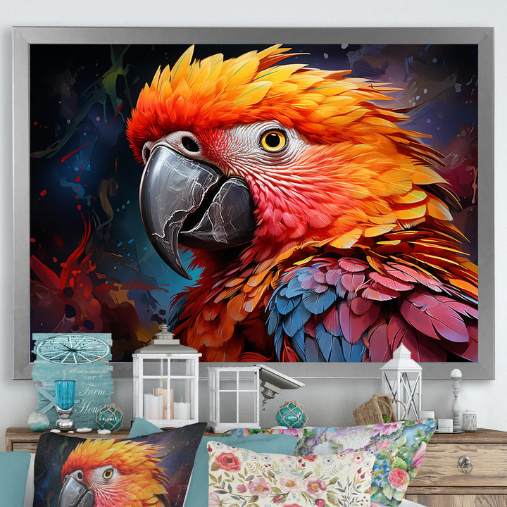 Yellow And Orange Vibrant Parrot Paradox - Parrot Wall Decor