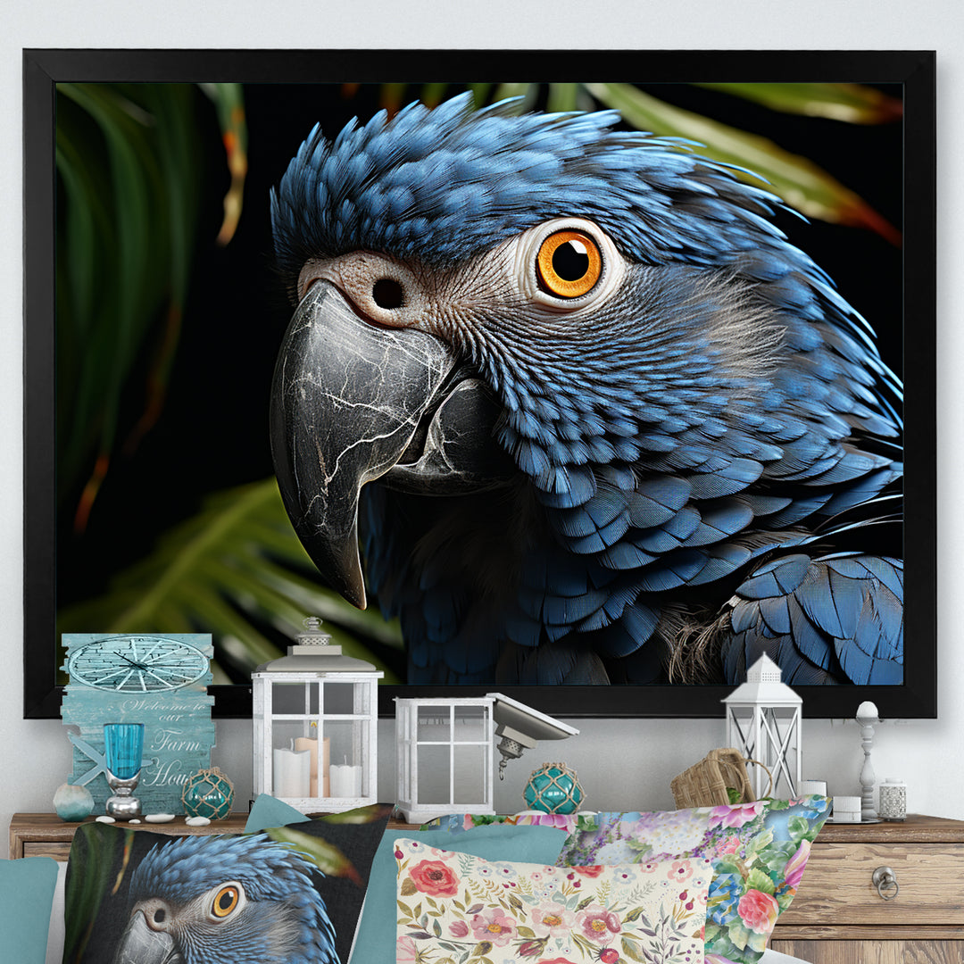 Parrots Sapphire Skies Tropical Forest - Blue Parrot Wall Art