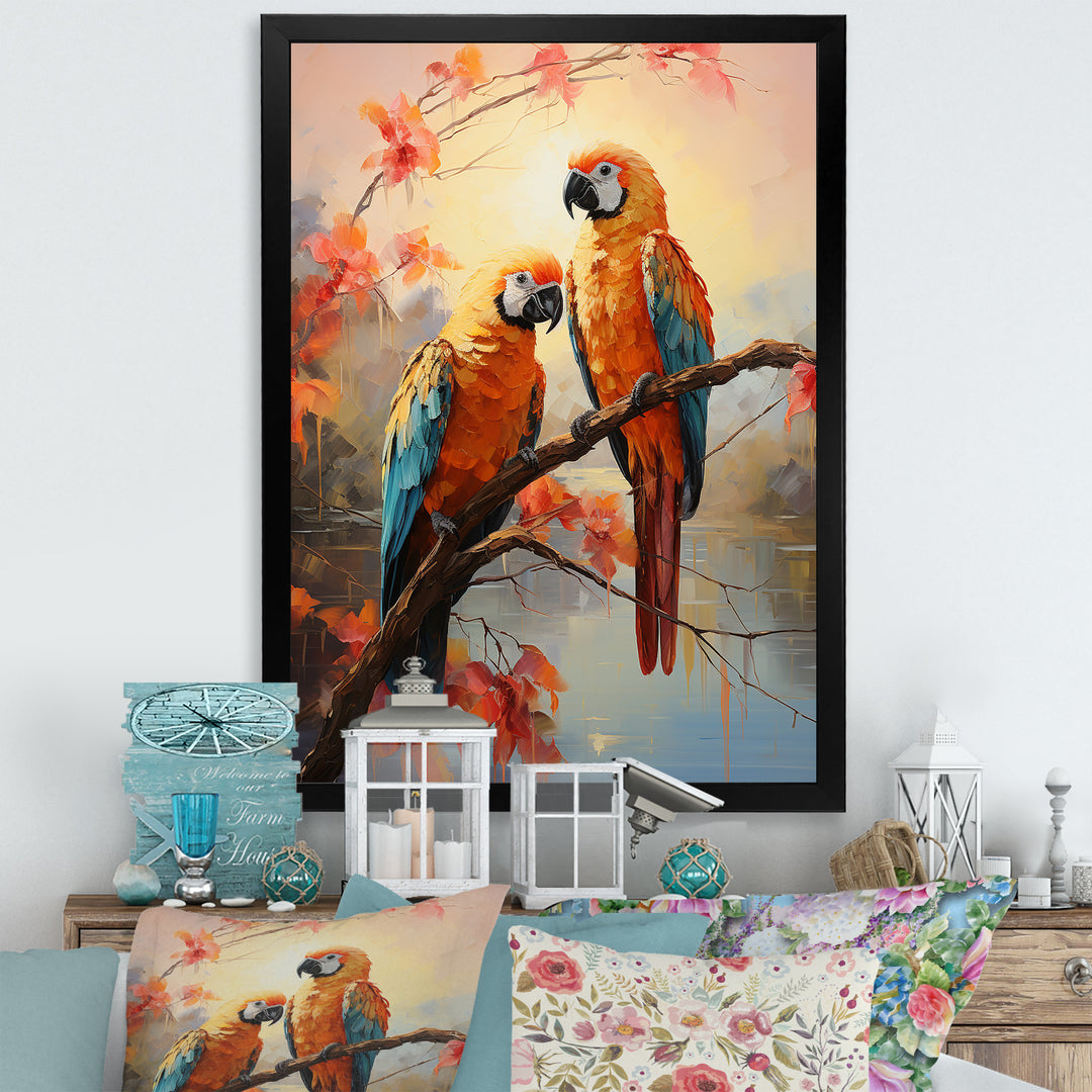 Parrots Sunset Serenade - Parrot Wall Decor