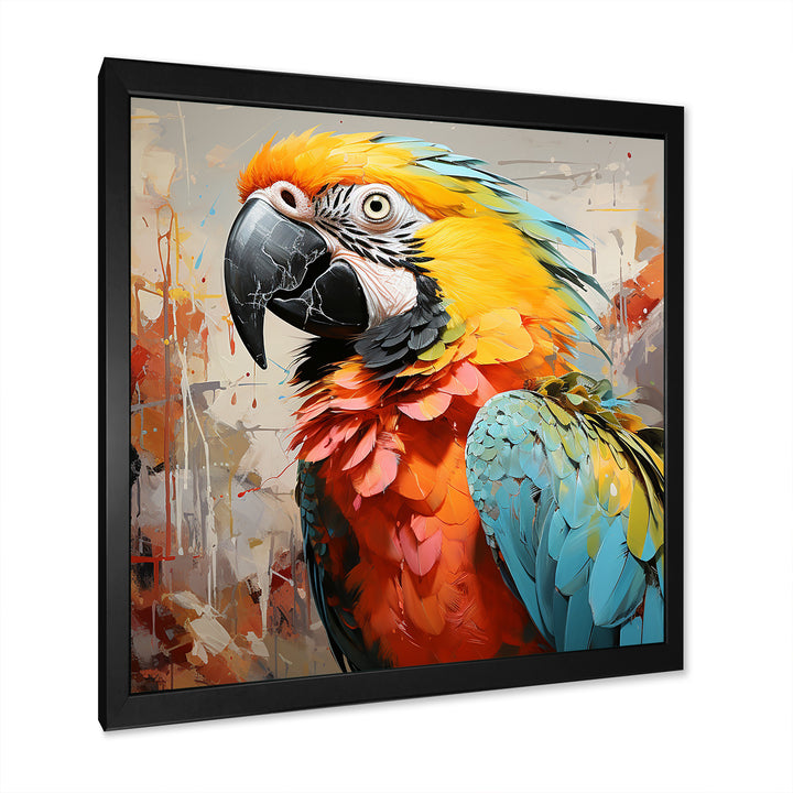 Yellow Parrot Tropical Tempest - Parrot Canvas Wall Art