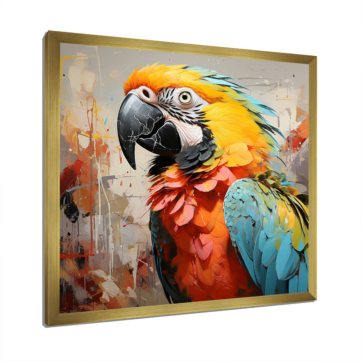 Yellow Parrot Tropical Tempest - Parrot Canvas Wall Art