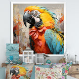 Yellow Parrot Tropical Tempest - Parrot Canvas Wall Art