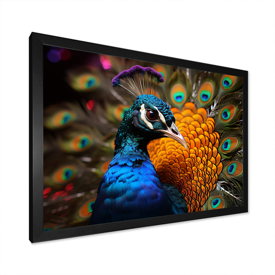 Majestic Colorful Peacocks Harmony - Blue Peacock Wall Art