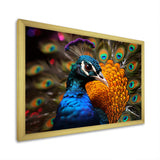 Majestic Colorful Peacocks Harmony - Blue Peacock Wall Art
