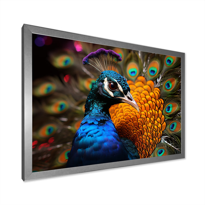 Majestic Colorful Peacocks Harmony - Blue Peacock Wall Art